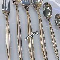 سرویس قاشق و چنگال 24 نفره 120 پارچه نیمه طلایی یونیک صخیم