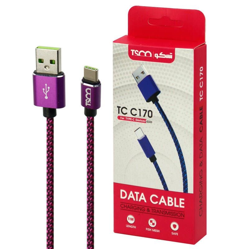 کابل کنفی تایپ سی TSCO TC C170 2.1A 1m