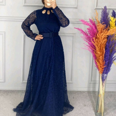 پیراهن مهمانی زنانه دانتل مدل خزان