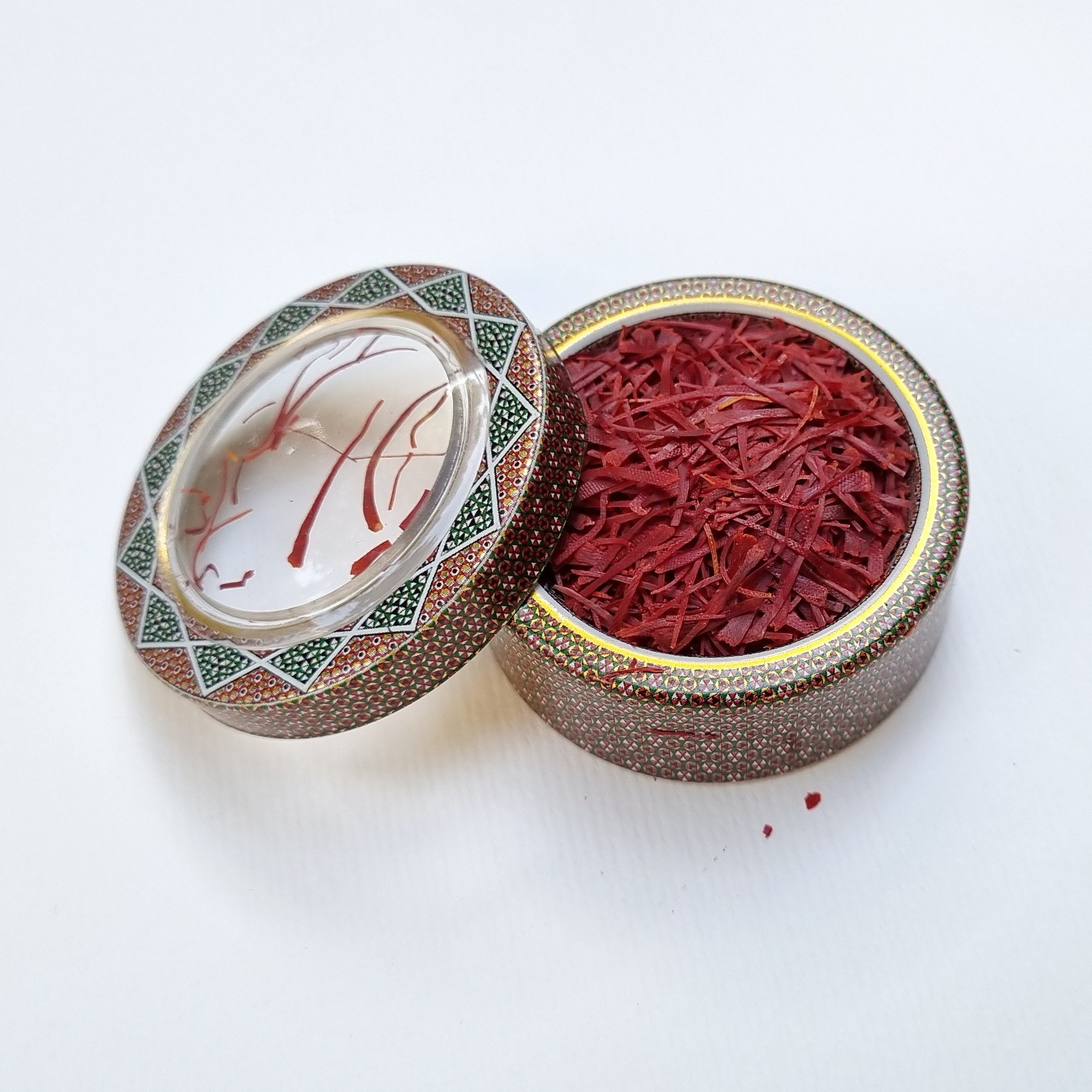 زعفران سرگل یک گرمی در ظرف خاتم