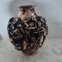 گلدان قلمزنی مسی