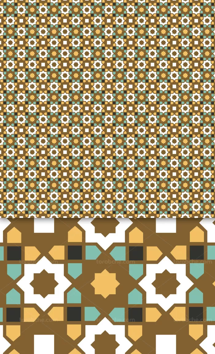 وکتور طرح بکگراند و پترن اسلامی با رنگ گرم - گرافیک با طعم تربچه