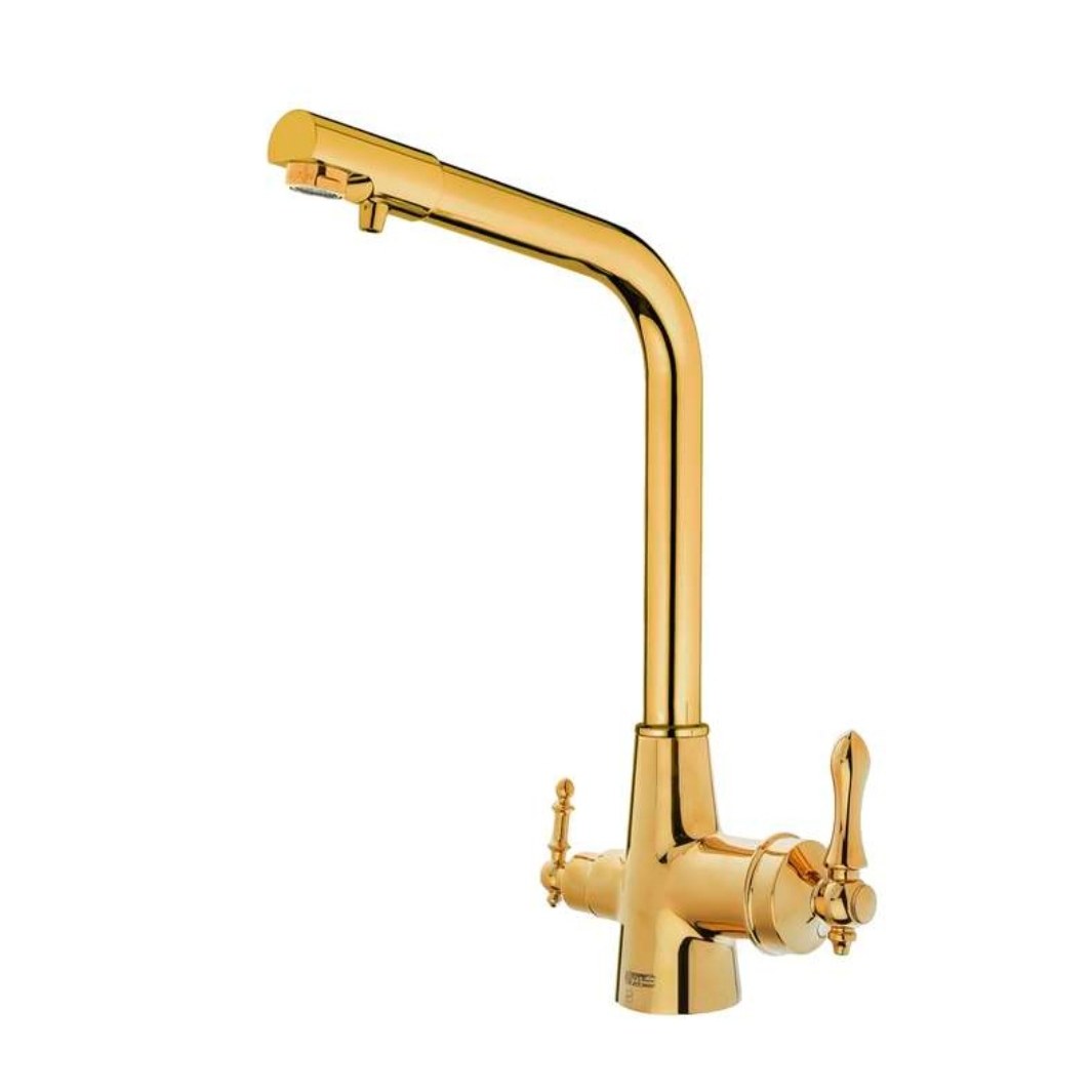 شیرآلات کویران آذر-شیر ظرفشویی دو منظوره آلفا -طلایی