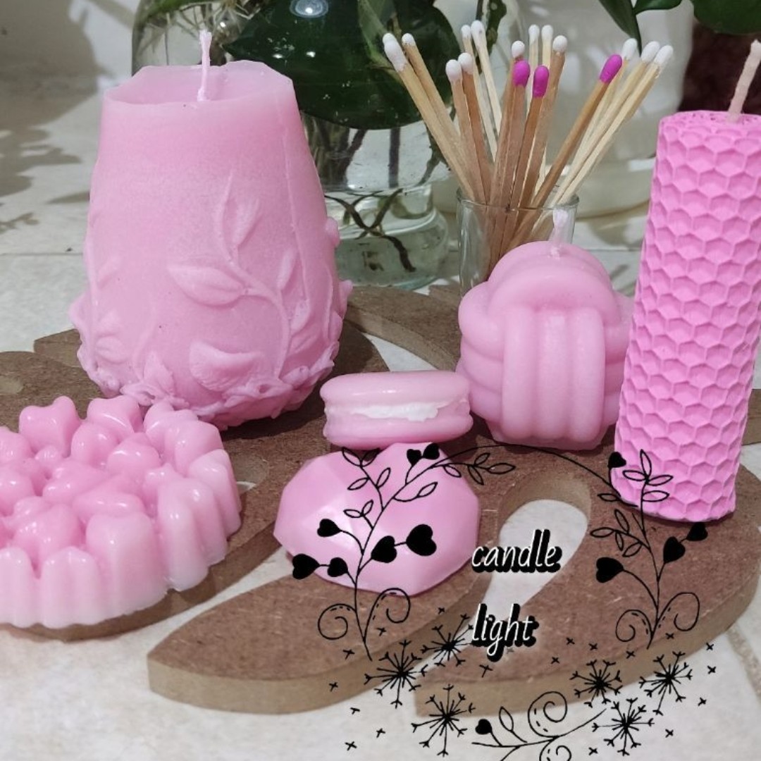 ست شمع صورتی 