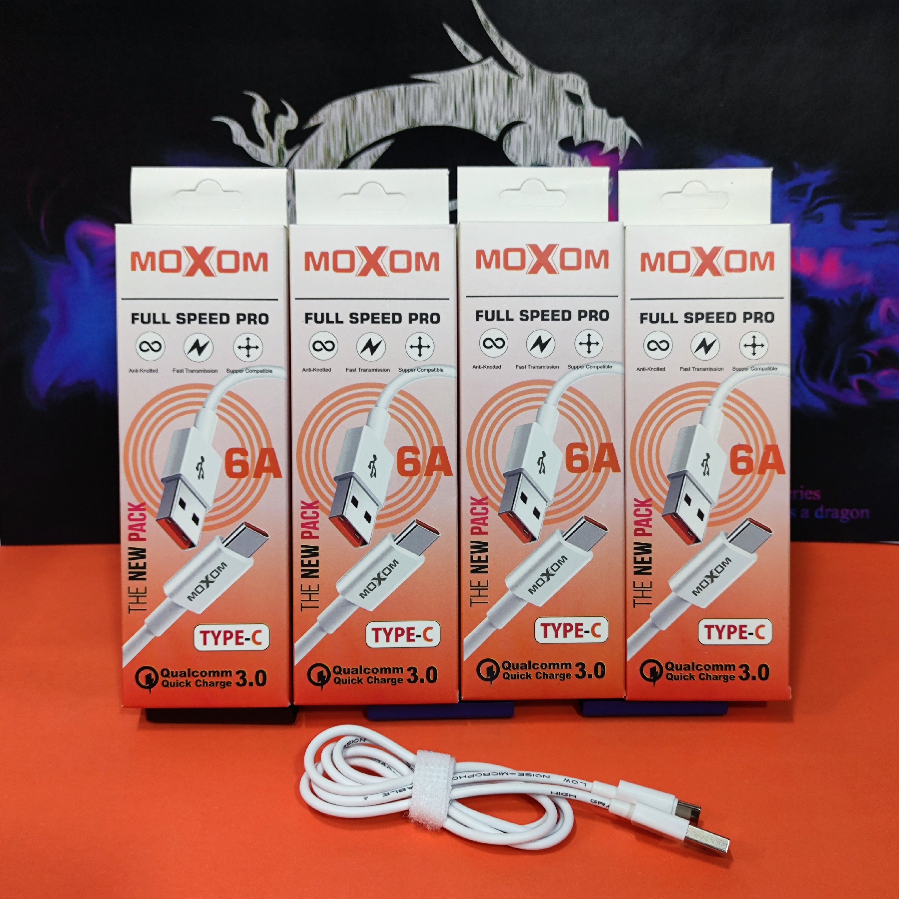 کابل فست شارژ تایپ سی Moxom