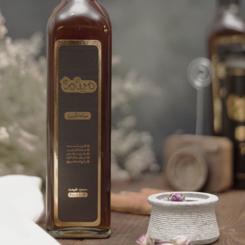 سرکه انگبین اعلا طبیعی (با عسل طبیعی) 12 عددی ظرف شیشه ای فروش عمده 