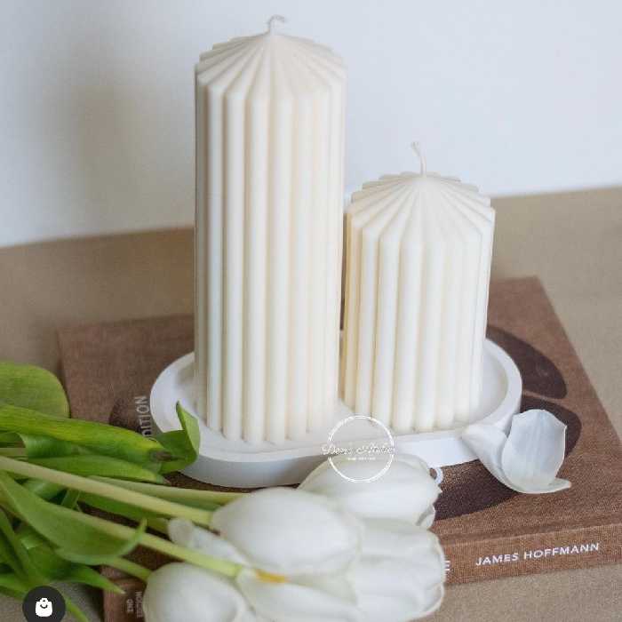 شمع دکوری -شمع دستساز-هدیه-استوانه شیاردار