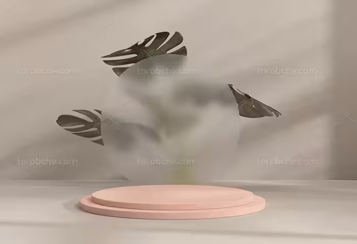 بک دراپ عکاسی محصولات با برگ سبز | گرافیک با طعم تربچه