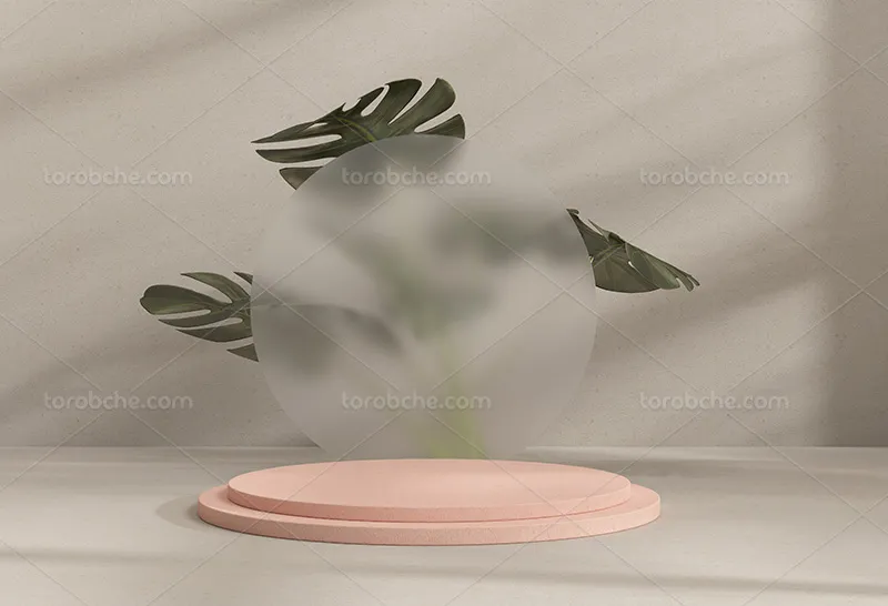 بک دراپ عکاسی محصولات با برگ سبز | گرافیک با طعم تربچه