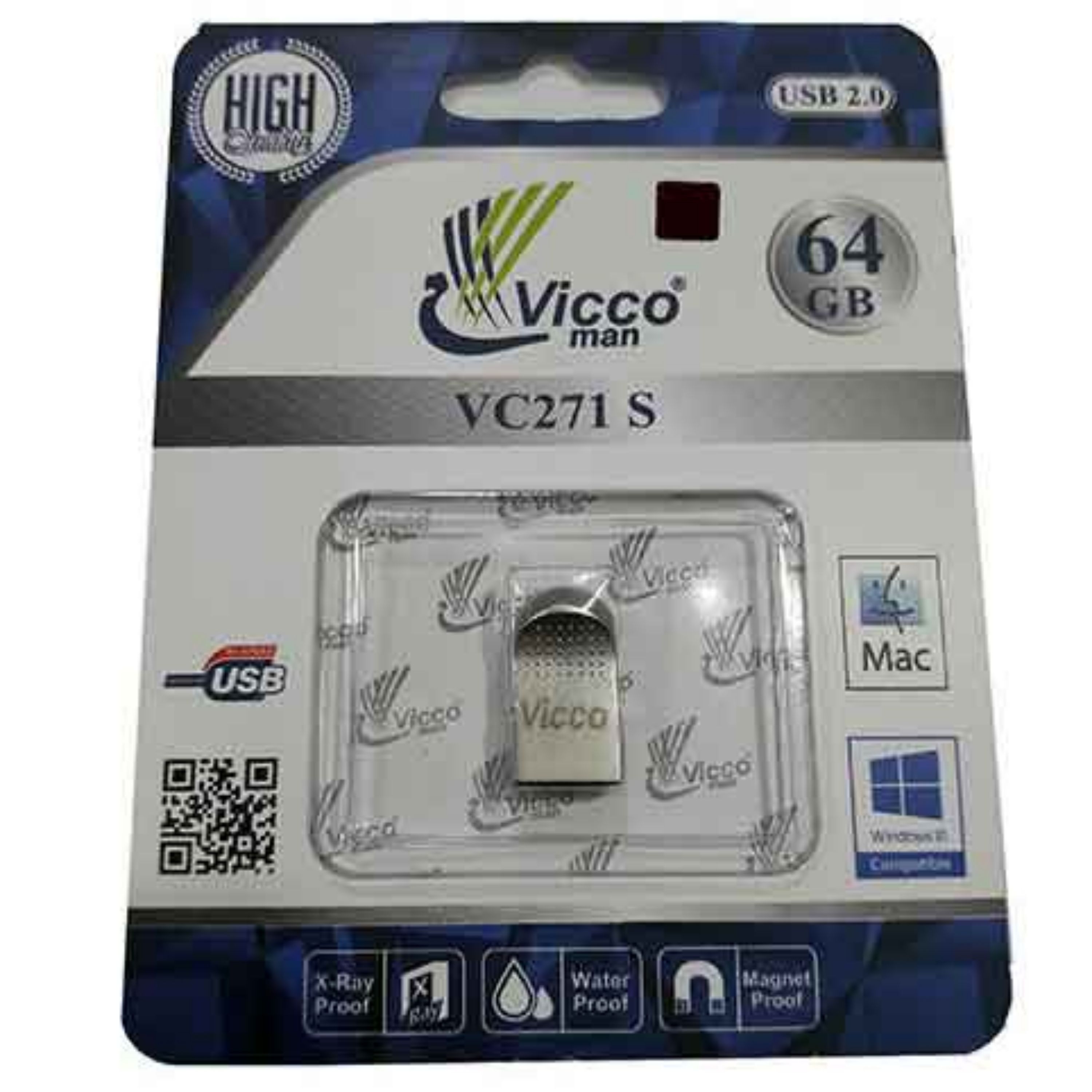 فلش 64GB Vicco Man VC271 با گارانتی مادام العمر