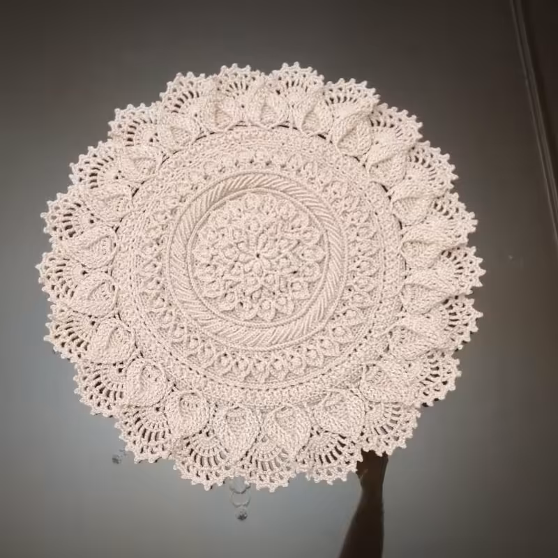 ماندالا مارال بافته شده با مکرومه تک سوزنه ویدا 