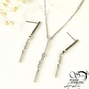 نیمست آویز بیضی عیار925 ایتالیای کد 8355