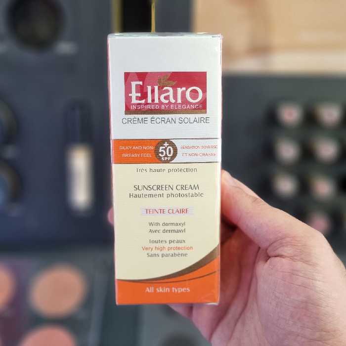 ضد آفتاب الارو Ellaro رنگ بژ روشن spf50 مناسب انواع پوست (اصل)