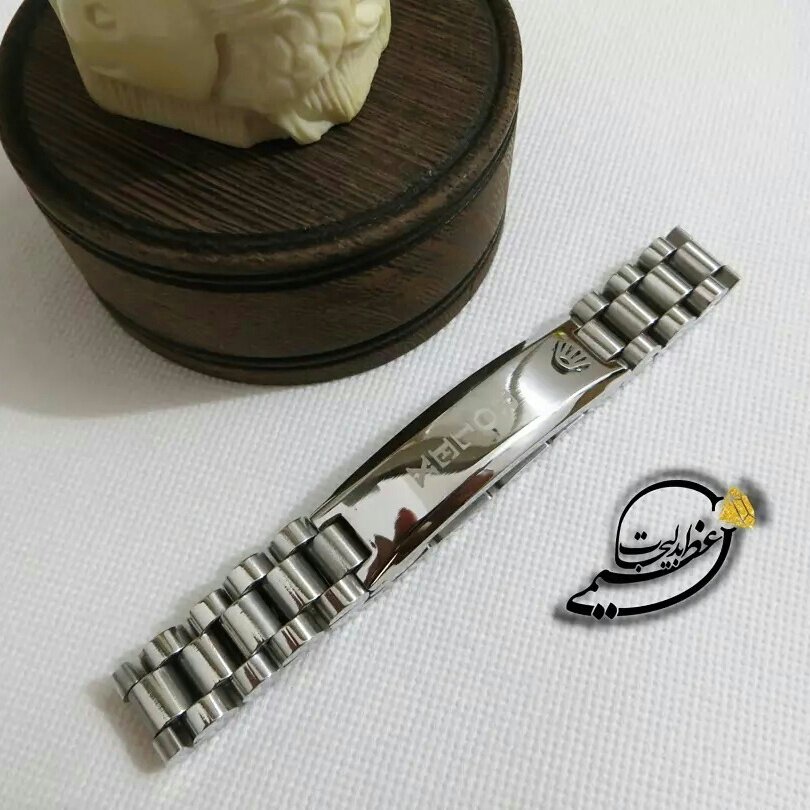 دستبند استیل رولکس درجه یک روکش طلا سفید بسیار مقاوم اسپرت با رنگ نقره ای