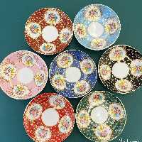 نعلبکی 4 گل معینی چینی واتسون (چای-چایخوری-لیوان-استکان) ارسال رایگان