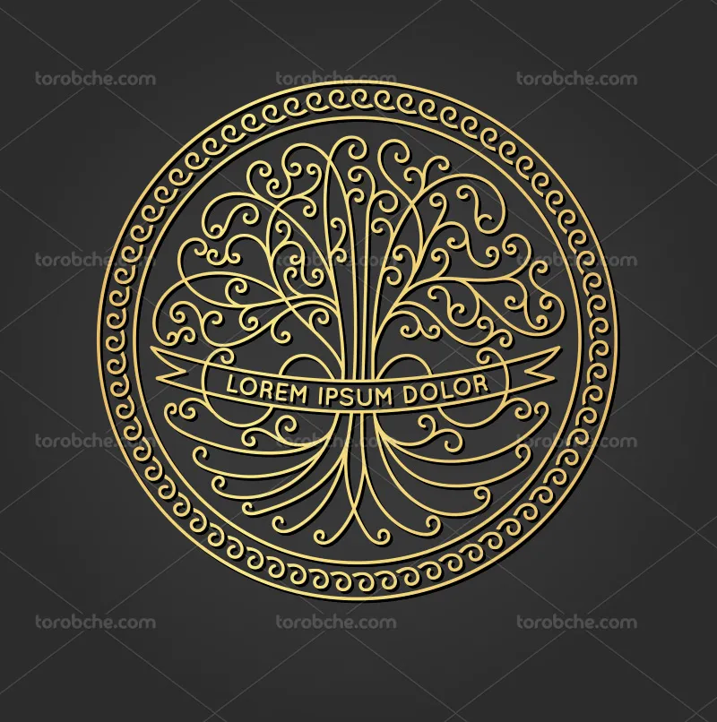 وکتور المان سنتی طلایی رنگ | گرافیک با طعم تربچه