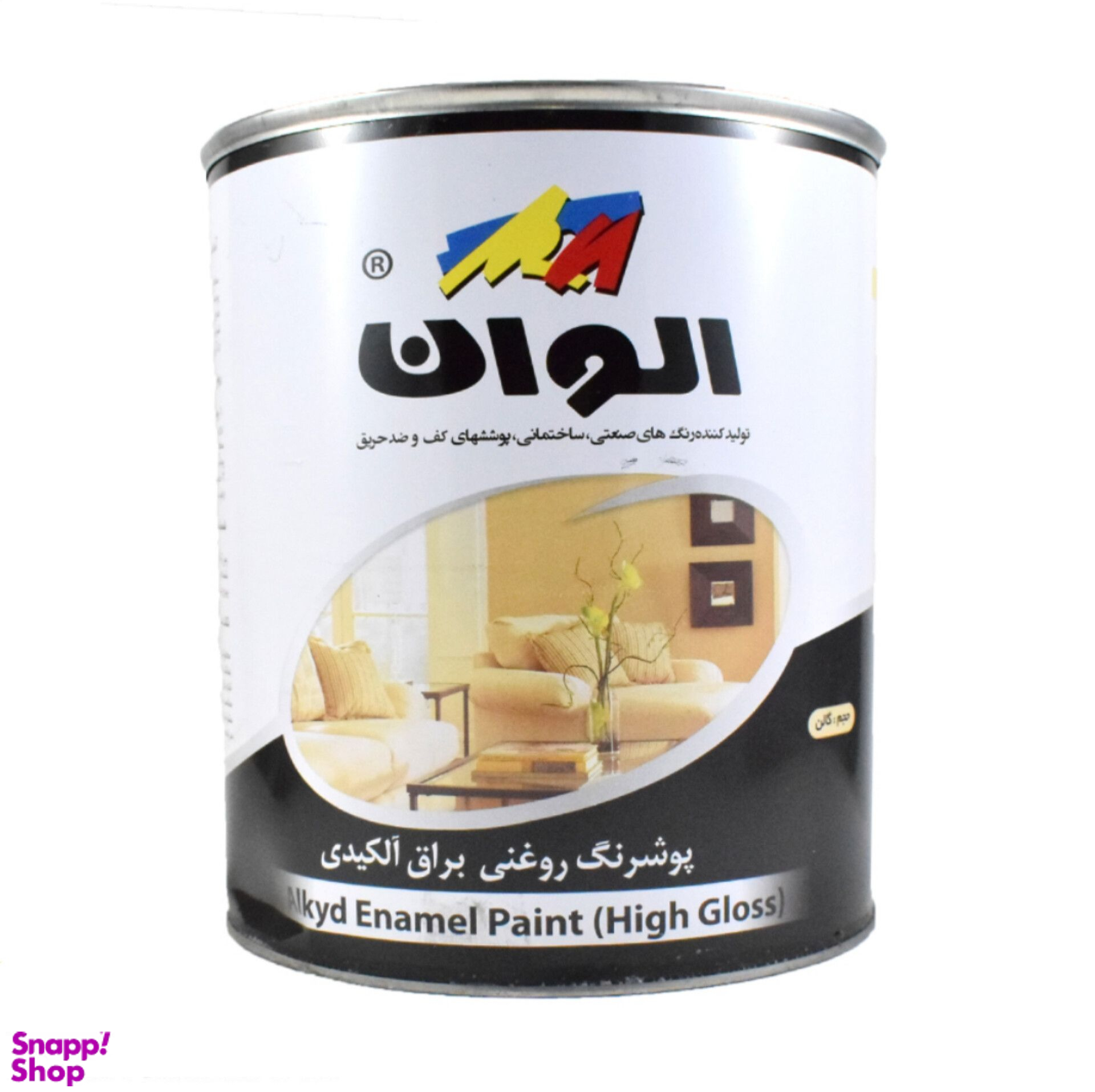 پوشرنگ روغنی براق آلکیدی الوان کد 1234 وزن 4 کیلوگرم