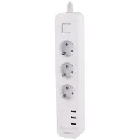 چند راهی 3 خانه برق ارت دار هادرون P323 با کابل 1.8 متری 3 عدد USB