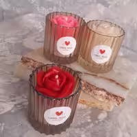شمع شات شامپاینی درب دار معطر برند رزا