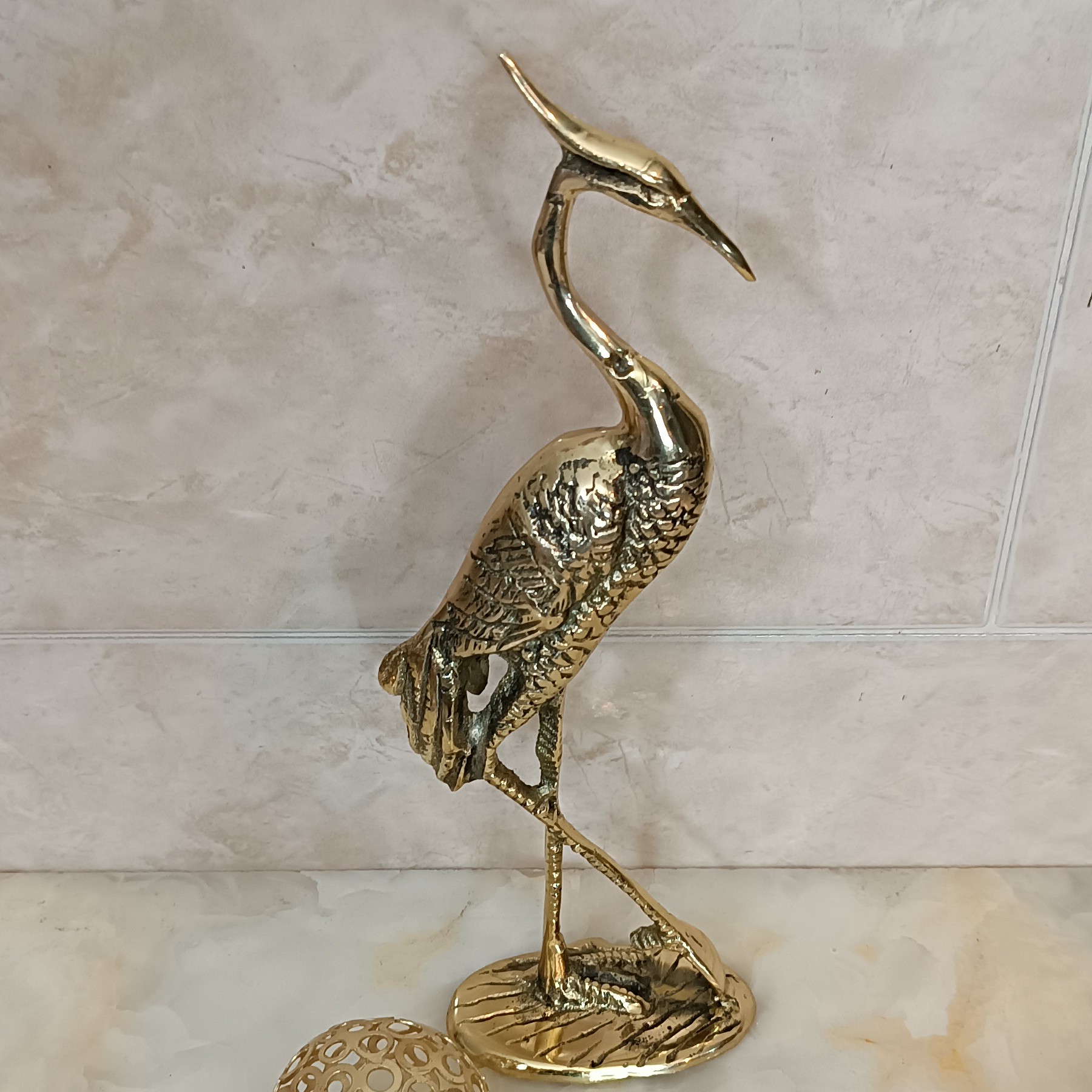 مجسمه برنجی تزیینی و دکوری حیوانات  طرح فلامینگو،کد160