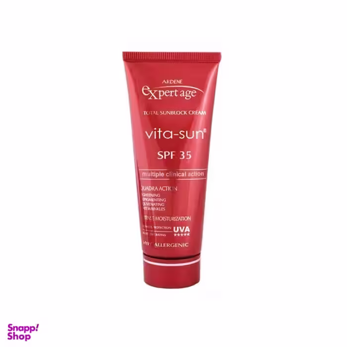 کرم ضد آفتاب روشن کننده و ضد چروک آردن مدل اکسپرت ایج SPF35 مدل ویتا سان 45 گرم