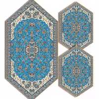 سرویس سه تکه ترمه طرح شاه عباسی برند ترمه حسینی شامل جلو مبلی و دو عدد عسلی