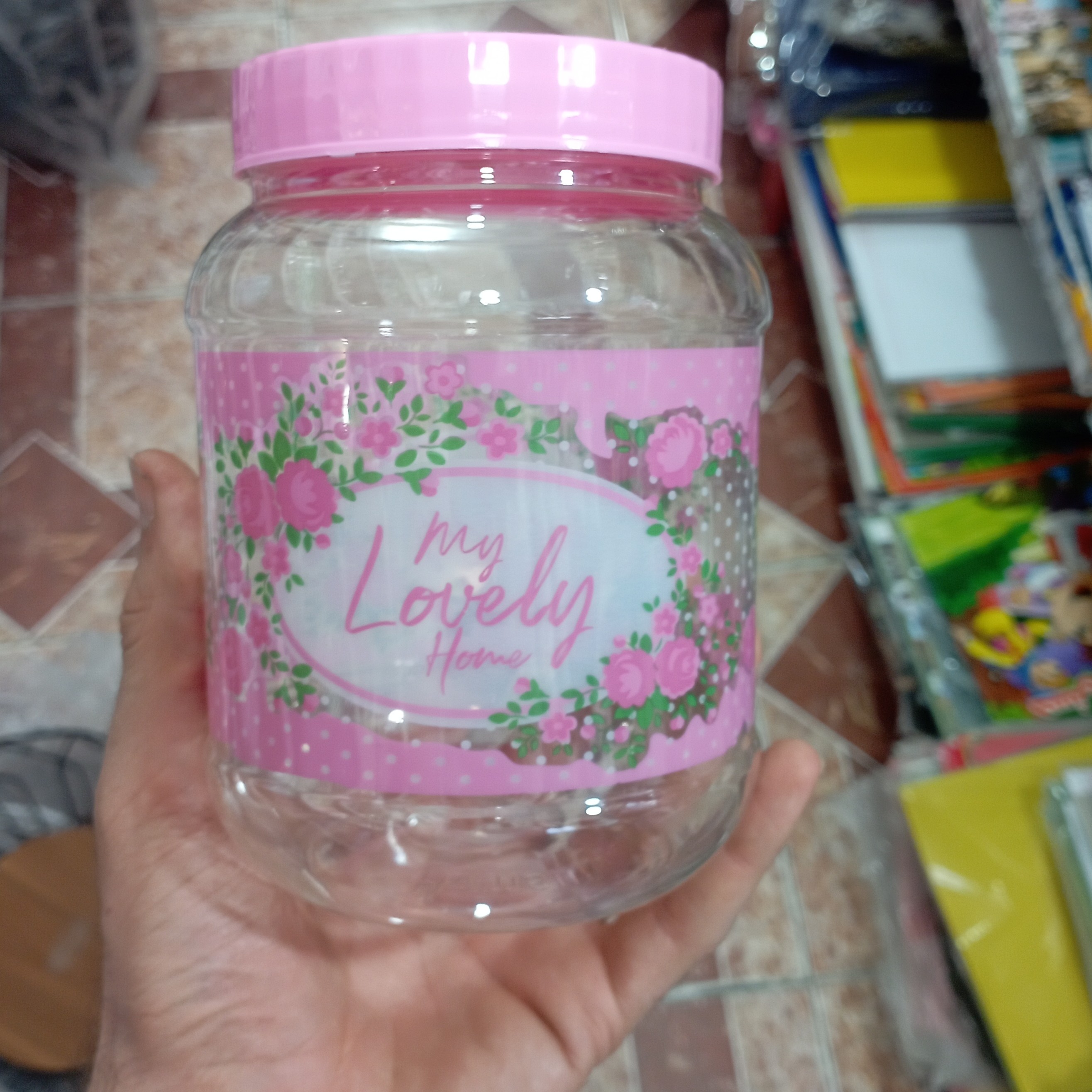 بانکه جا حبوباتی گلدار  سایز 2