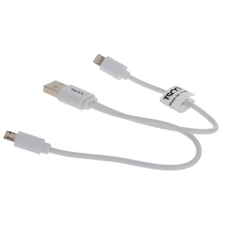کابل تبدیل USB به microUSB و لایتنینگ تسکو مدل TC-A28 طول 20سانتی متر
