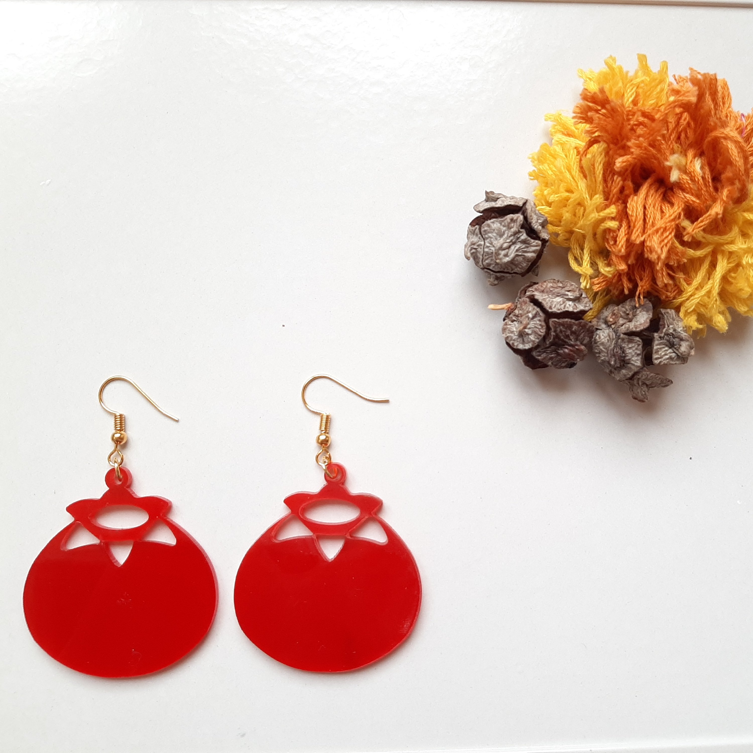 گوشواره طرح انار یلدایی کد 2 به قیمت 45 هزار تومان