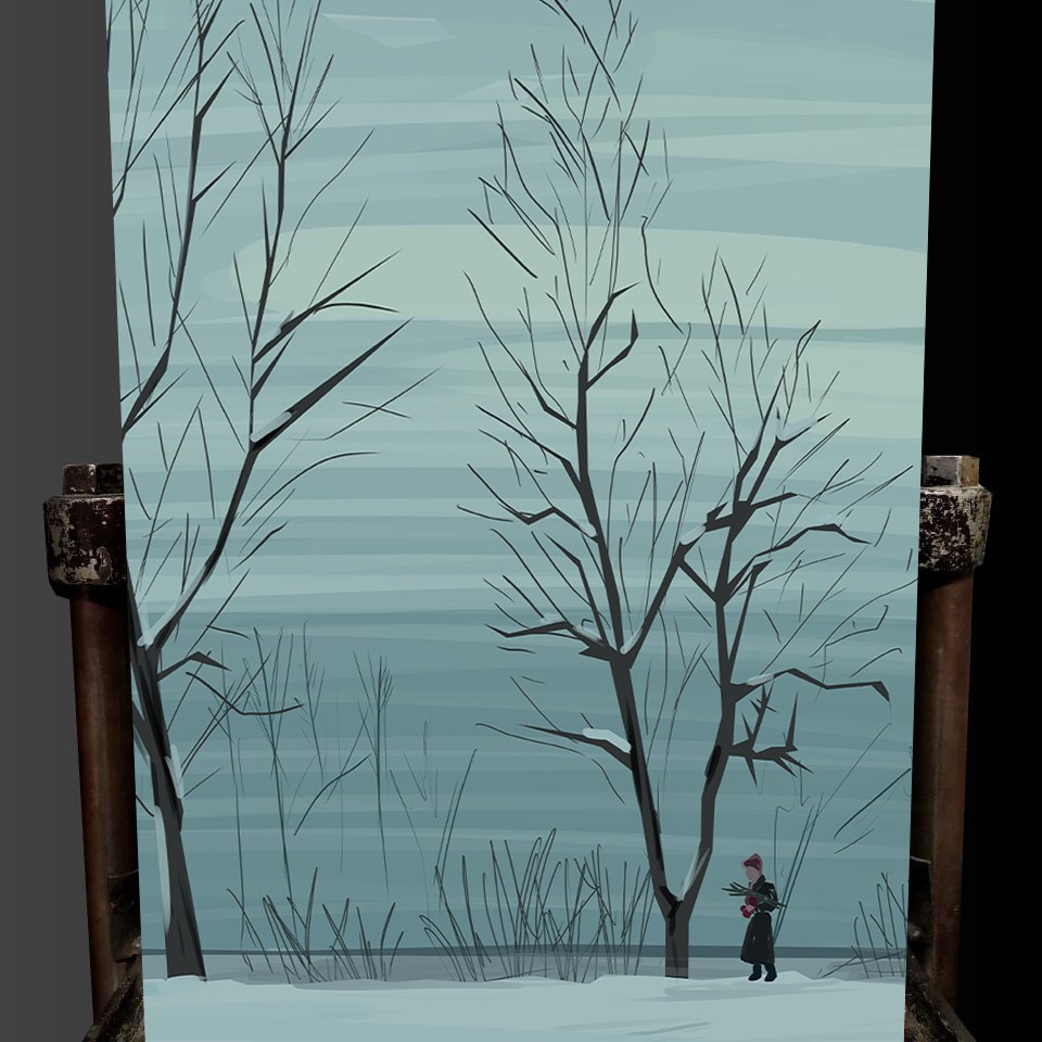 تابلو تزئینی برف 60در40 