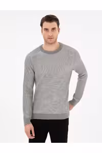 پلیور آبی مردانه GRY SLIM FIT YAKA اورجینال Pierre Cardin