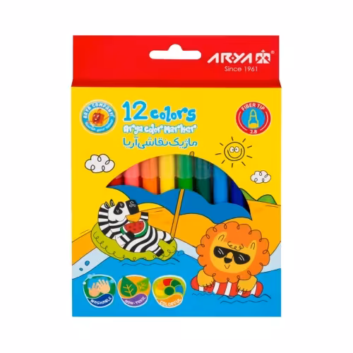 ماژیک نقاشی کودک Pen Marker 2.8 آریا 12 عددی