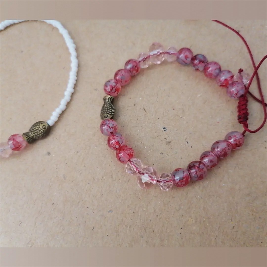 دستبند ست با بند عینک (ماهی قرمز ) 