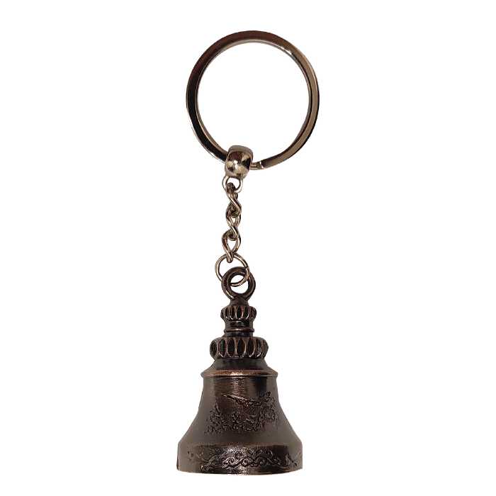 جاکلیدی زنگوله فلزی قهوه ای