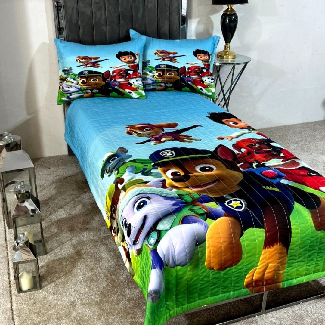 روتختی یک نفره چاپ دیجیتال سه بعدی سگهای نگهبان 2  سه تکه(ضمانت پرز و رنگ ) 