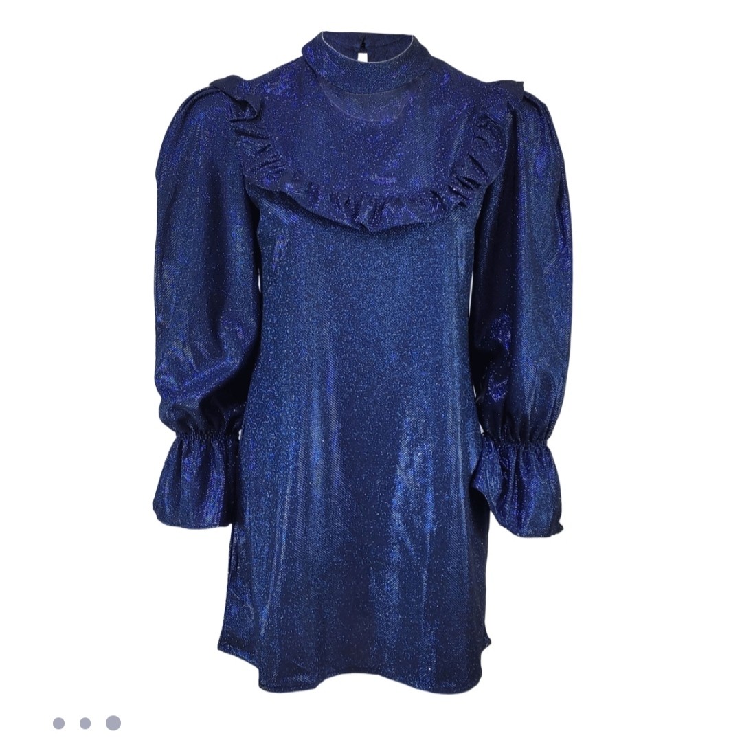 تخفیف ویژه تونیک زنانه لمه مجلسی سرمه ای سایز38تا44 ارسال رایگان