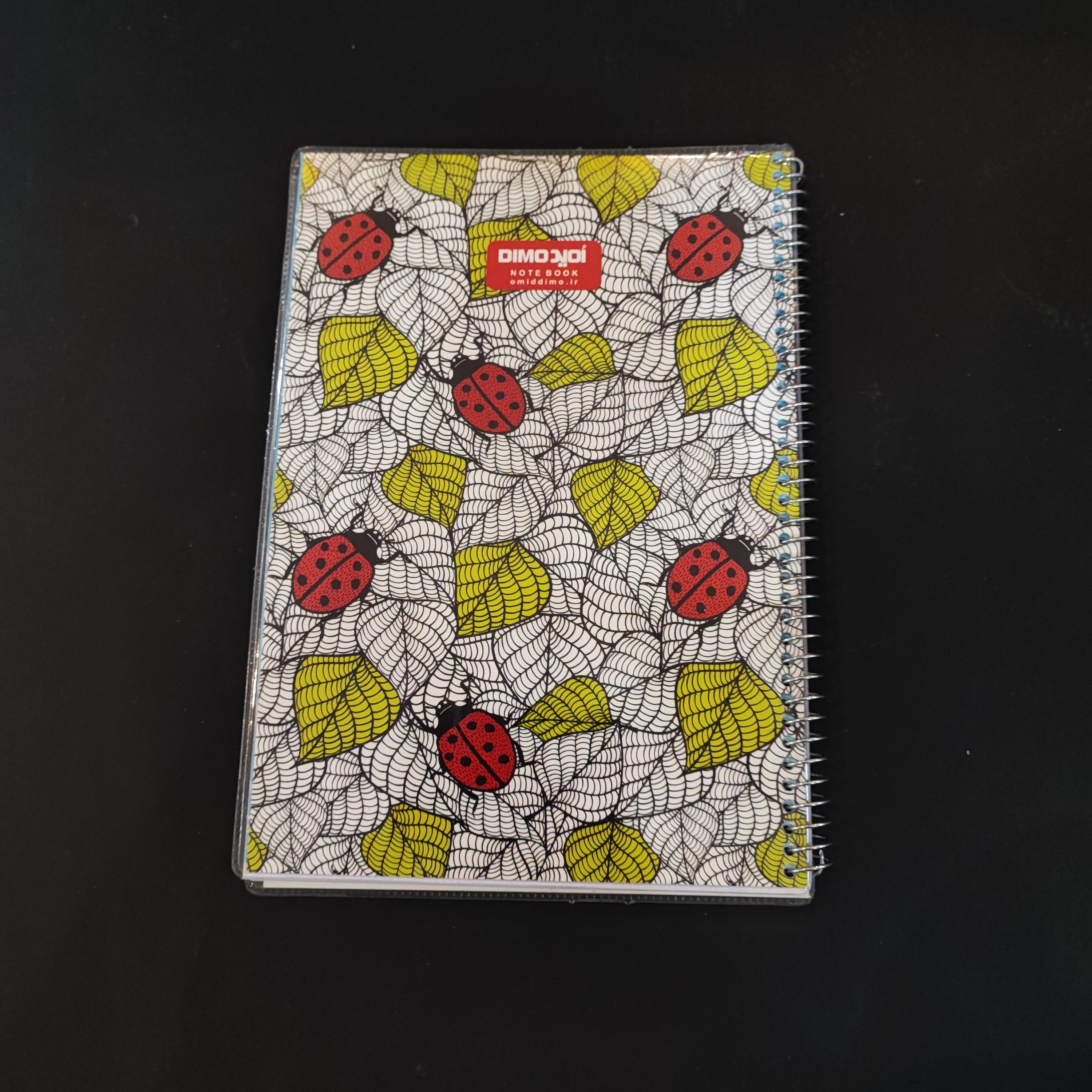 دفتر  80 برگ خط دار - مجلد سیمی امید - طرح  کفشدوزک 