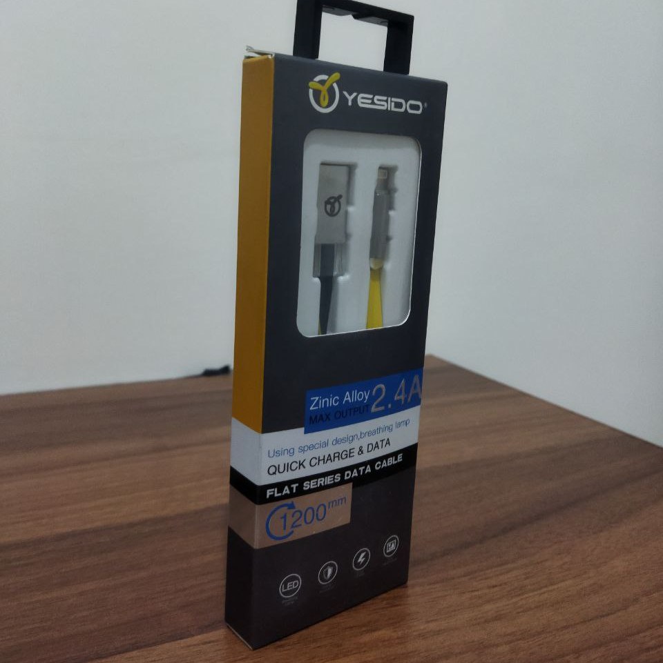 کابل شارژ ایفون مارکYESIDO مدلZINIC ALLOY 2.4A