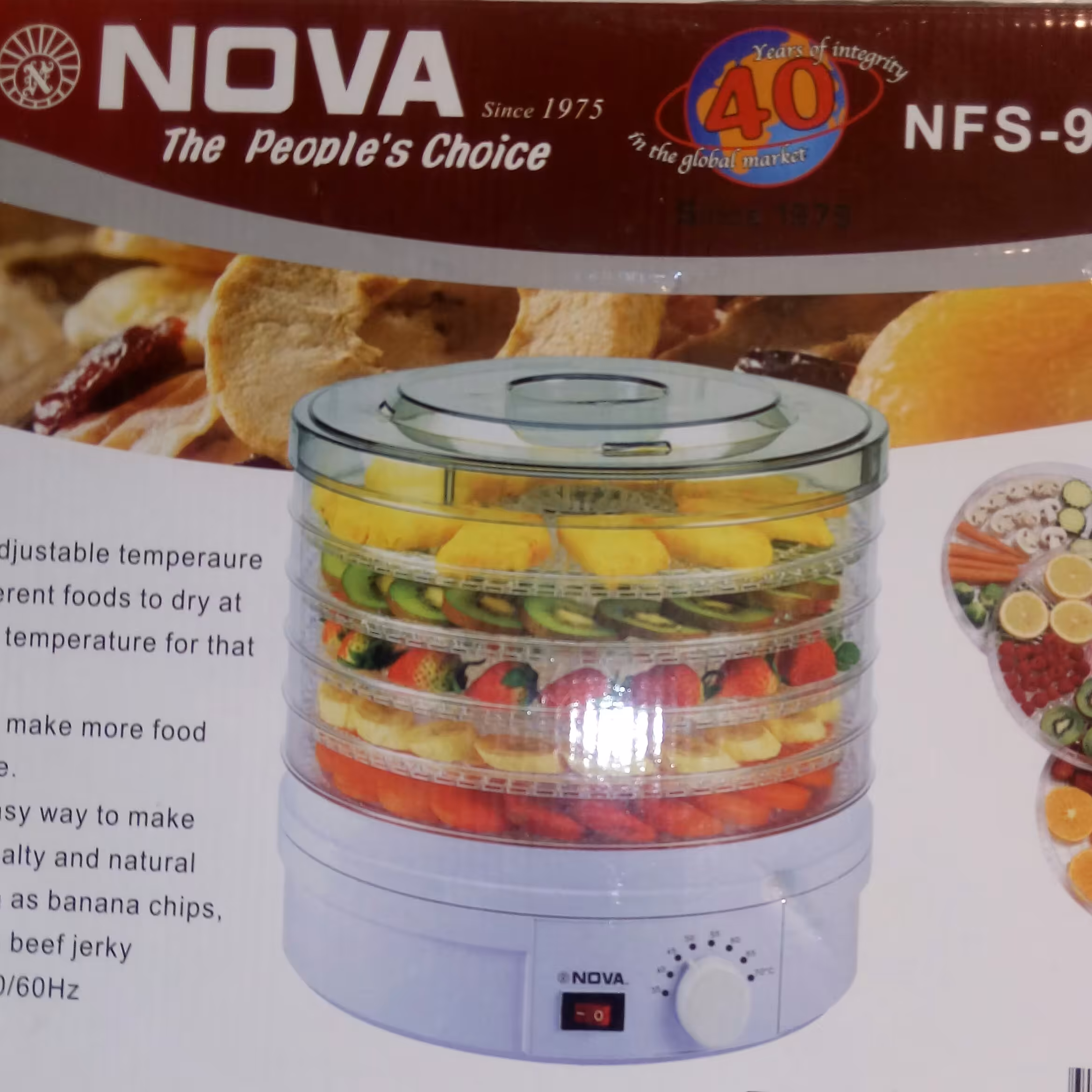 میوه خشک کن برند نوا 5طبقه جادار وطبقات متحرک کیفیت بالا