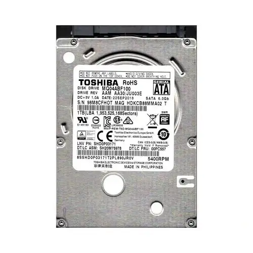 هارد دیسک اینترنال توشیبا مدل MQ04abf100 ظرفیت 1 ترابایت