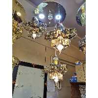 لوستر آویز سقفی کریستالی 3شعله مدل ستاره (لامپ خور)