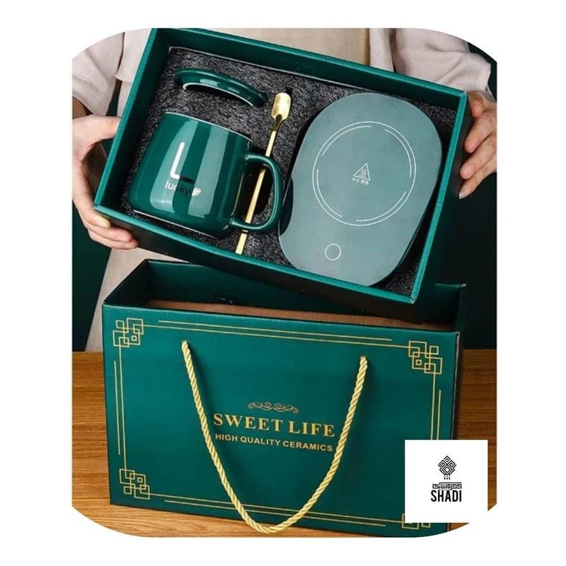 ماگ حرارتی هیتر دار به همراه صفحه گرم کننده 