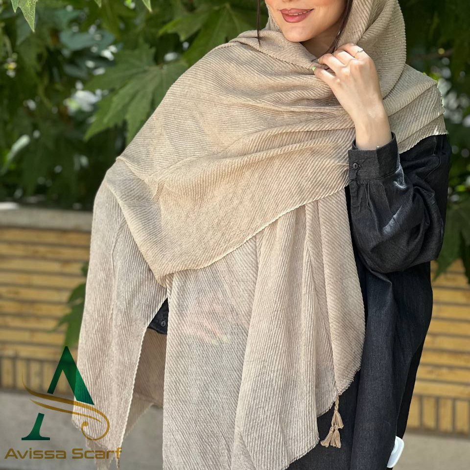 شال نخی پلیسه شاین دار 15 کد 109