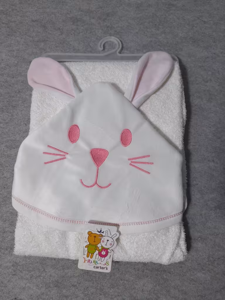 حوله ولیف گوش دار پرنس طرح خرگوش صورتی