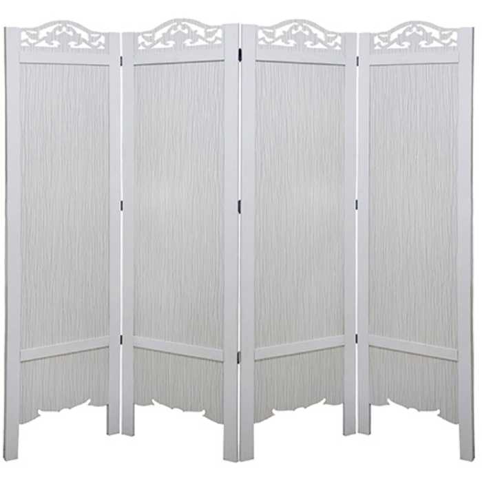 پاراوان یا پارتیشن متحرک ساده رنگ سفید عرض 212 سانتیمتری