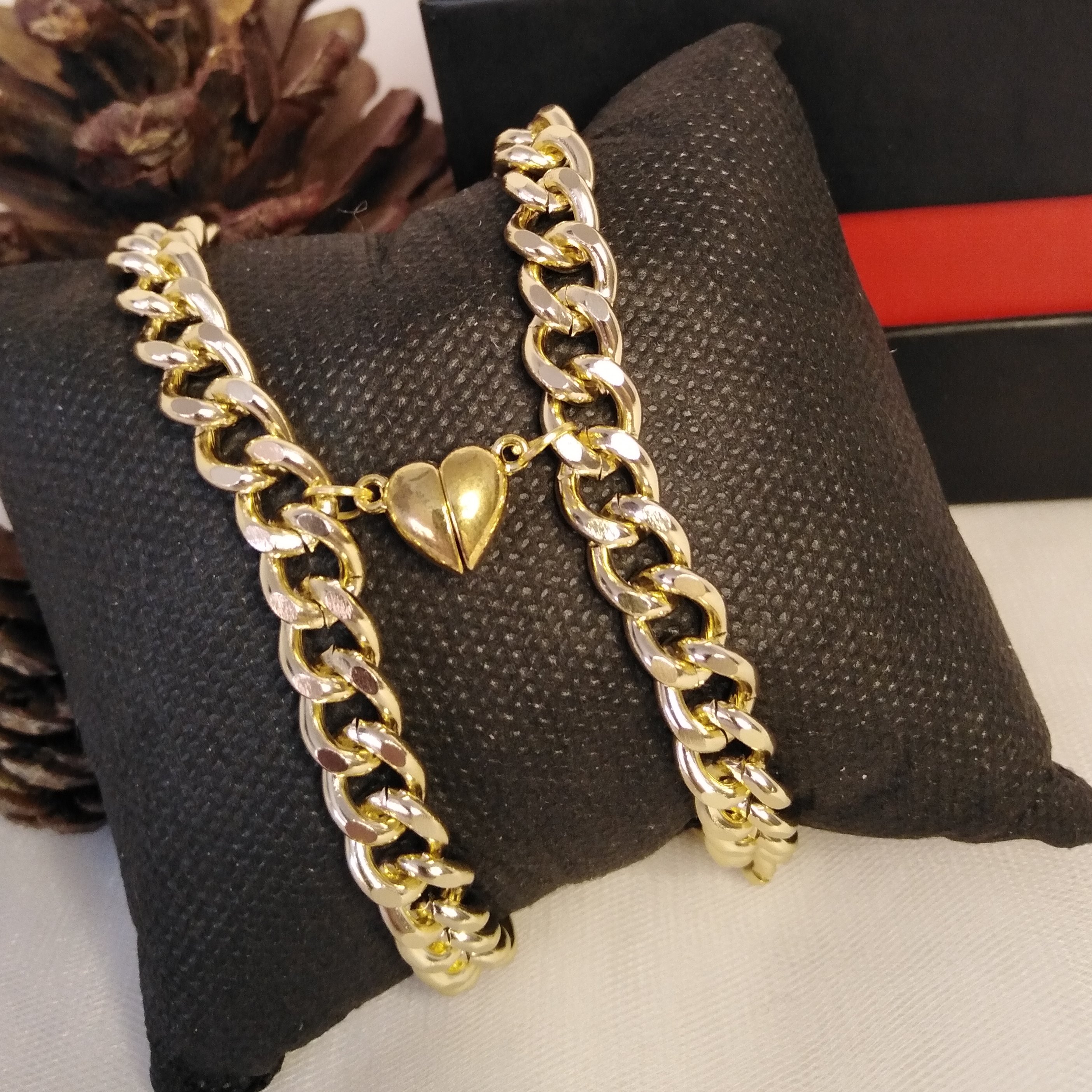 دستبند زنجیری دوستی طلایی مگنتی، ارسال رایگان