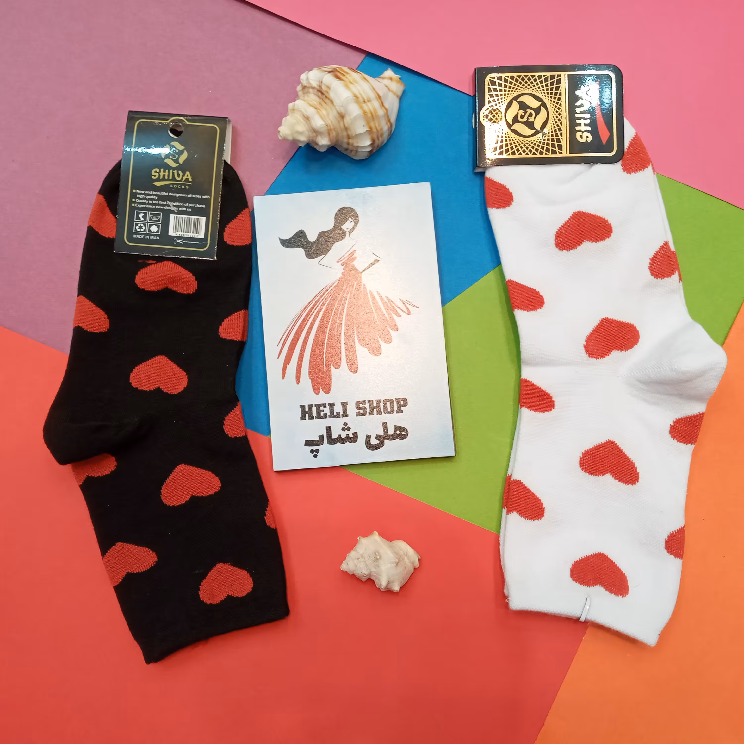 جوراب ساق بلند فانتزی قلب