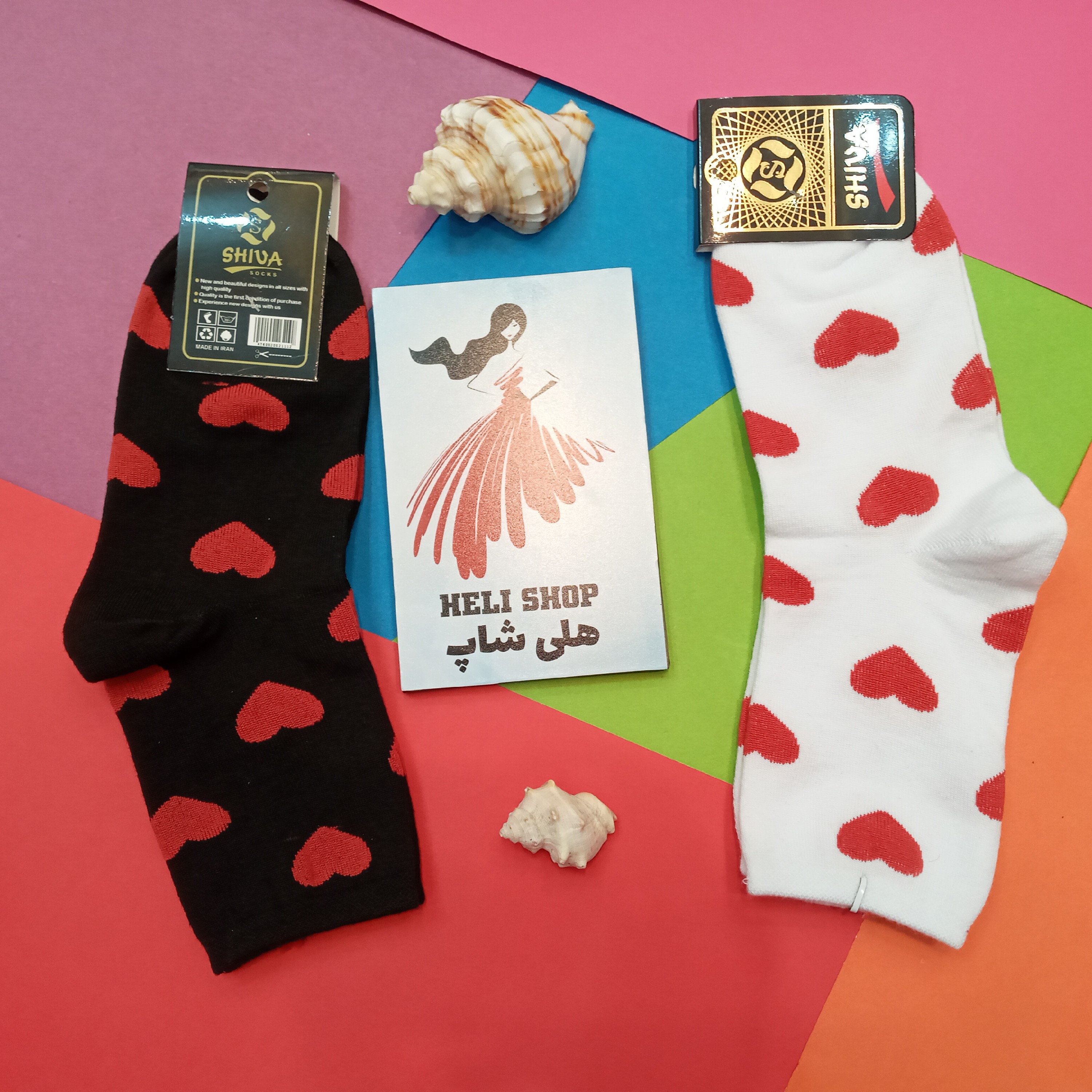 جوراب ساق بلند فانتزی قلب