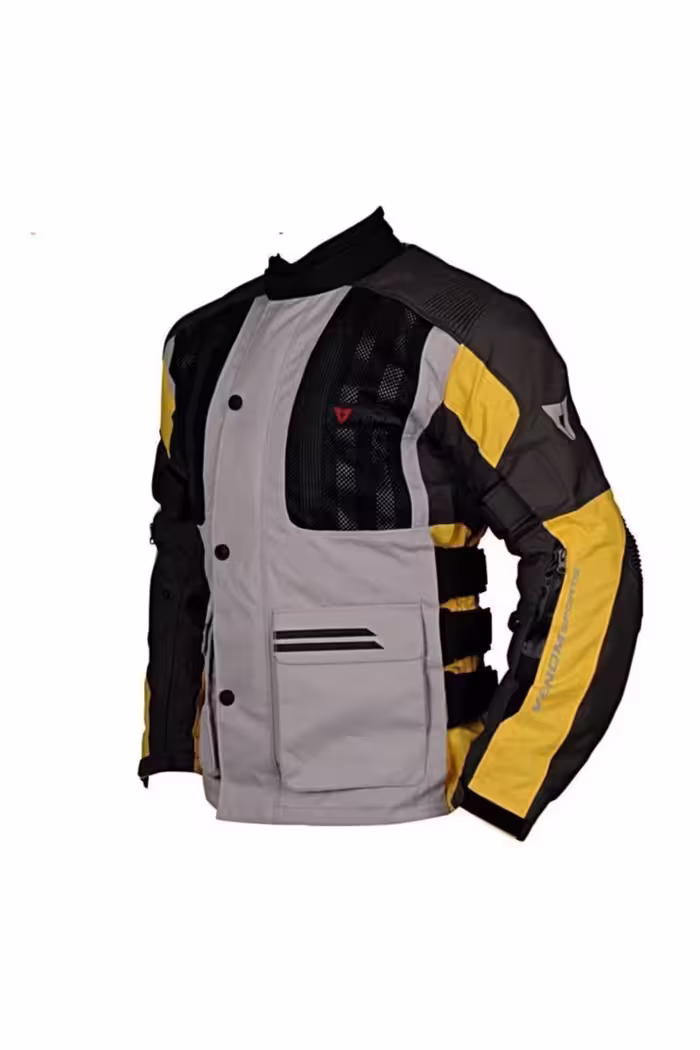 کاپشن موتورسوار خاکستری زنانه TOUREX TOURING LADIES MOTORCYCLE کت زرد Venom