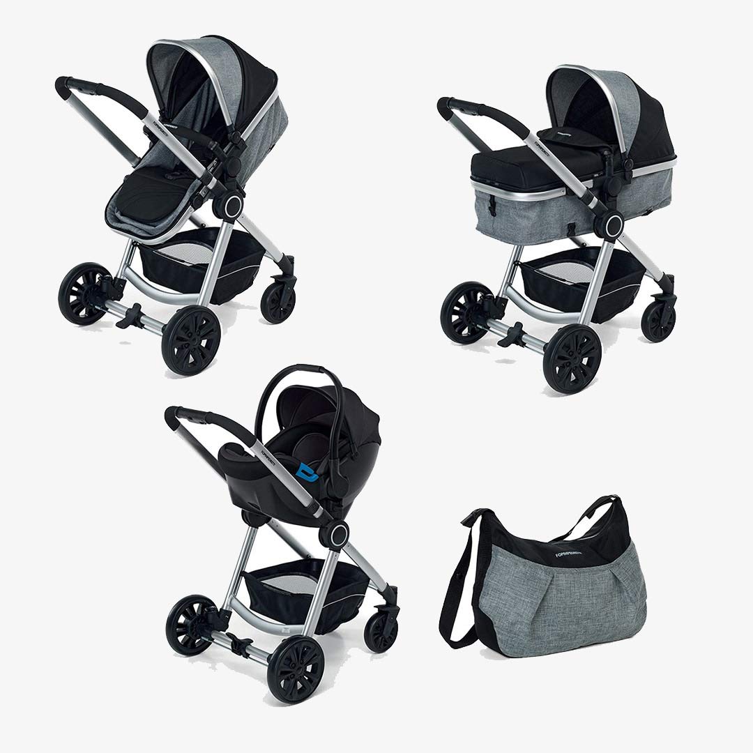 کالسکه و کریر foppapedretti رنگ مشکی -طوسی مدل  Bikini